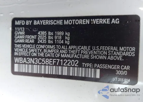 2014 BMW 428I из США, поврежденный, VIN WBA3N3C58EF712202